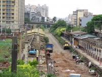 國發會昨天通過台鐵桃園段地下化建設計畫，目前台鐵桃園站沿線己整地完成。
